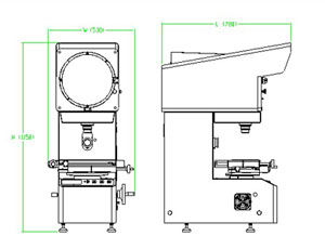 Lampu halogen 24V / 150W 300mm Proyektor Profil VT-12-1550T untuk bidang mekanik, perguruan tinggi